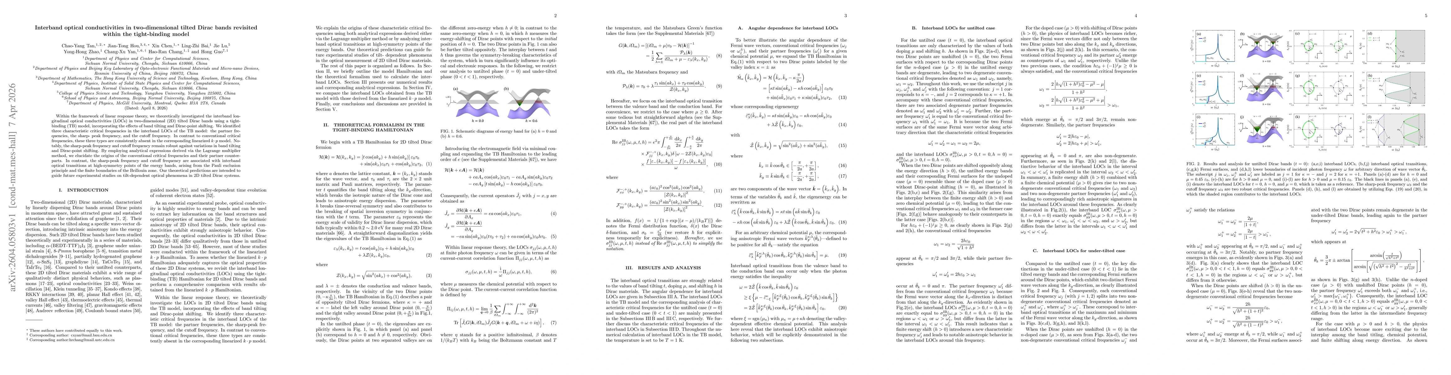 Thumbnail for Interband optical conductivities in two-dimensional tilted Dirac bands revisited within the tight-binding model
