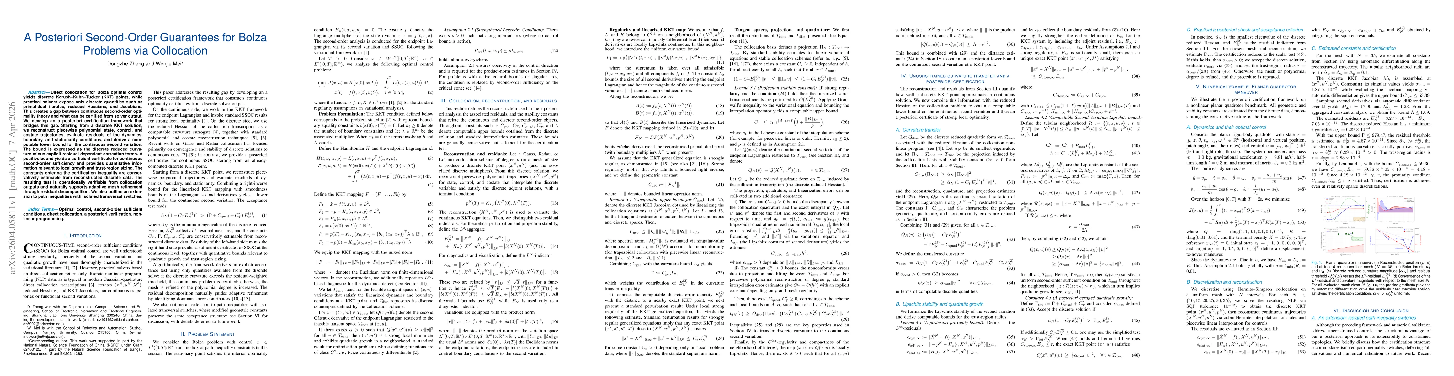 Thumbnail for A Posteriori Second-Order Guarantees for Bolza Problems via Collocation
