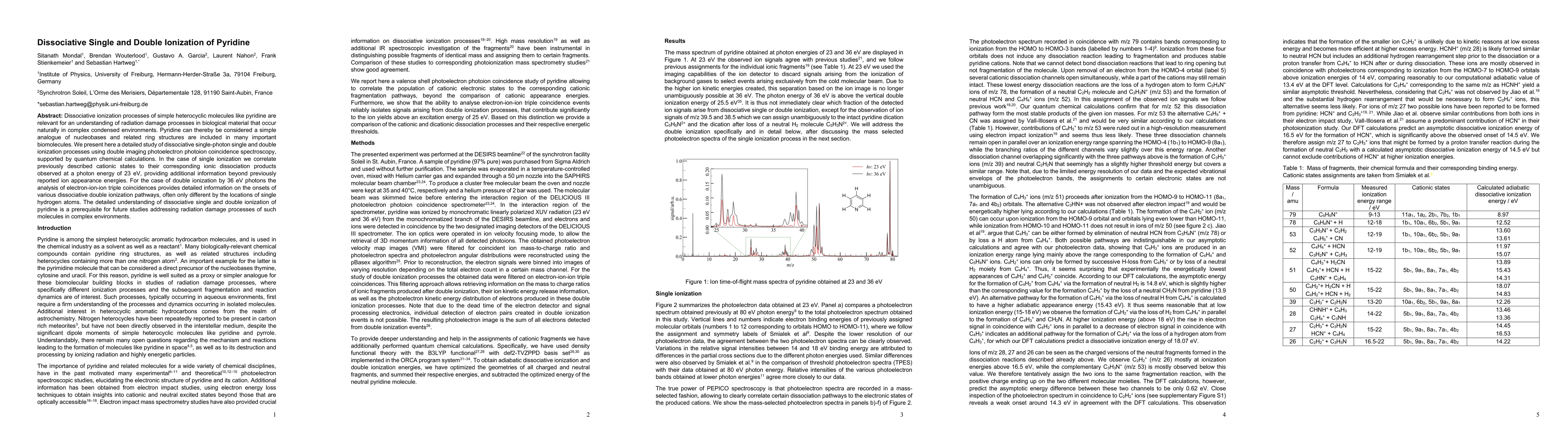 Thumbnail for Dissociative Single and Double Ionization of Pyridine