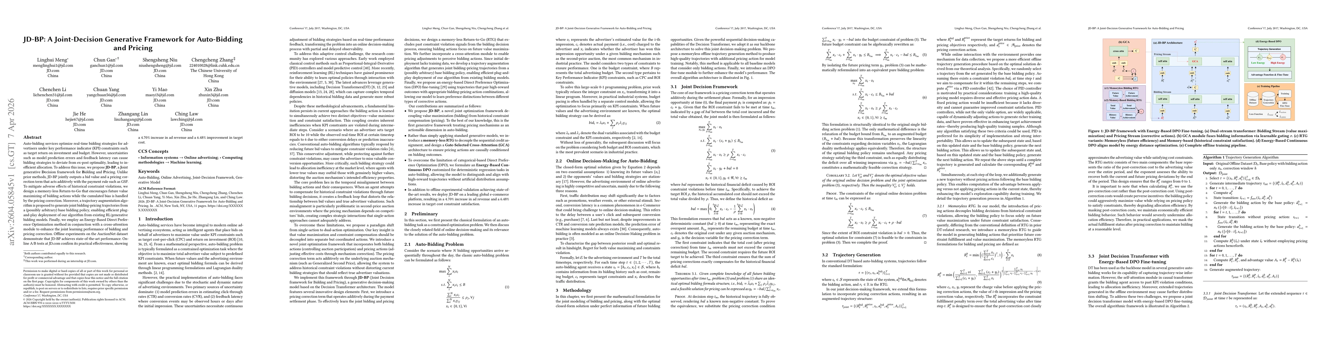 Thumbnail for JD-BP: A Joint-Decision Generative Framework for Auto-Bidding and Pricing