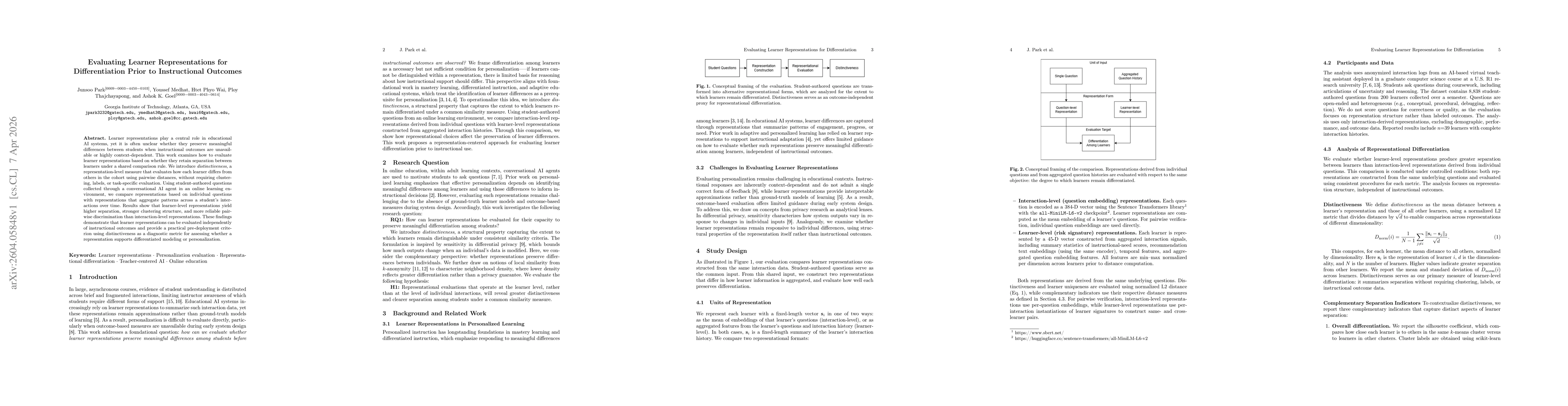 Thumbnail for Evaluating Learner Representations for Differentiation Prior to Instructional Outcomes