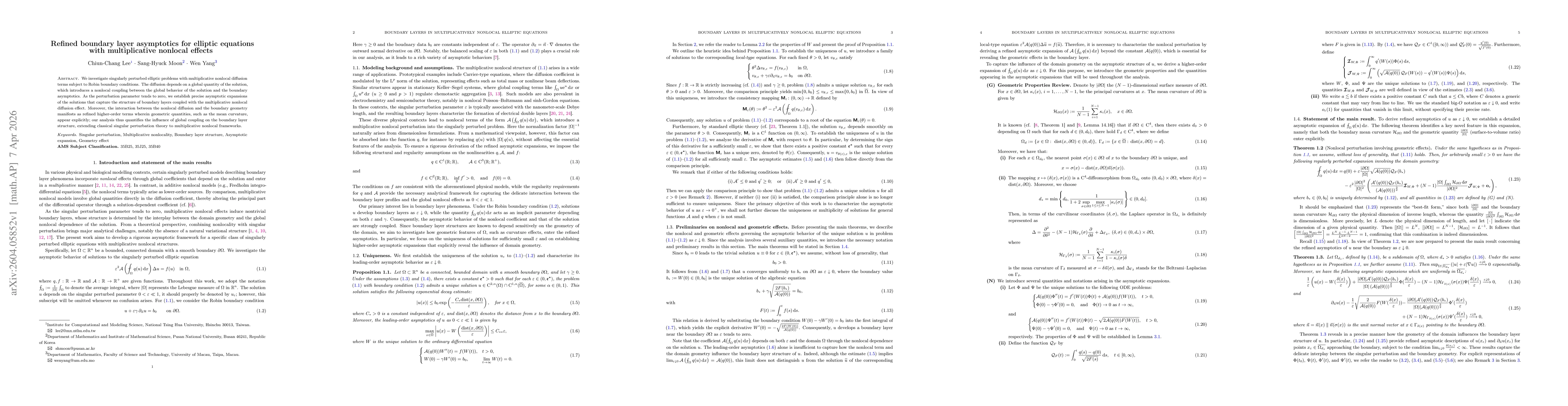 Thumbnail for Refined boundary layer asymptotics for elliptic equations with multiplicative nonlocal effects