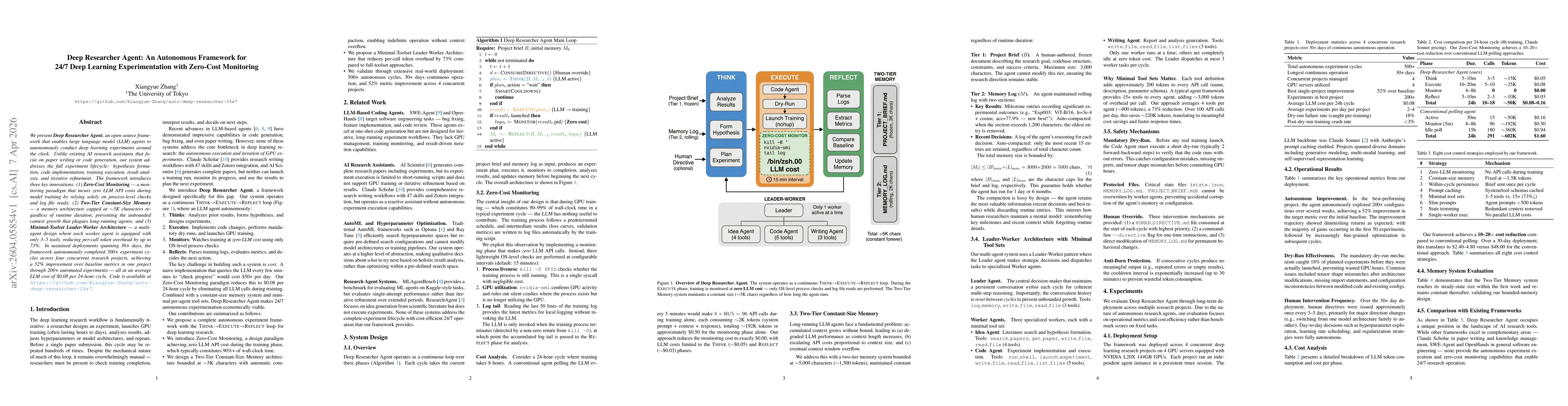 Thumbnail for Deep Researcher Agent: An Autonomous Framework for 24/7 Deep Learning Experimentation with Zero-Cost Monitoring