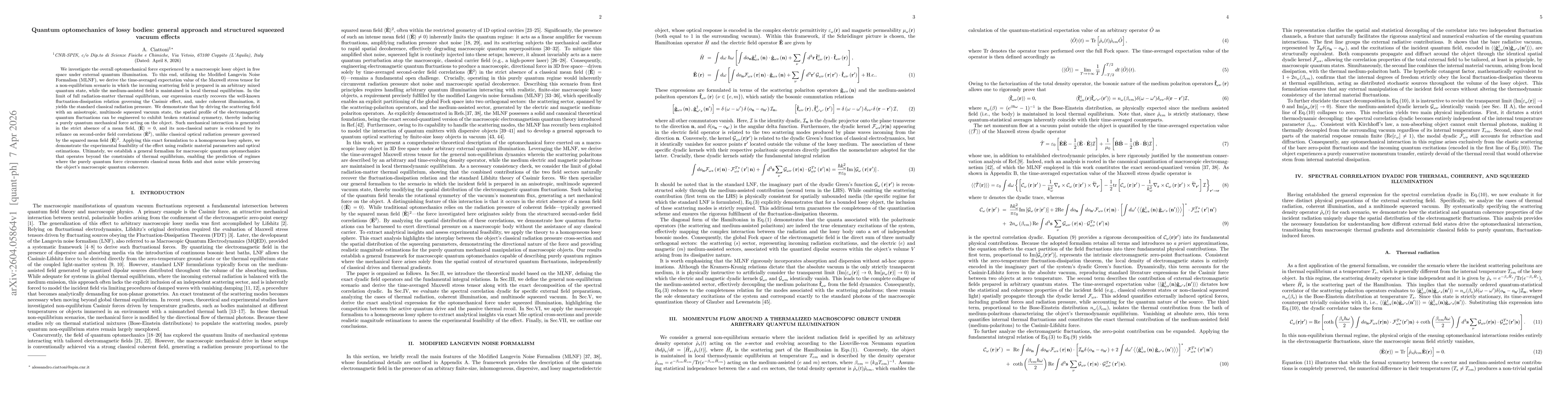 Thumbnail for Quantum optomechanics of lossy bodies: general approach and structured squeezed vacuum effects