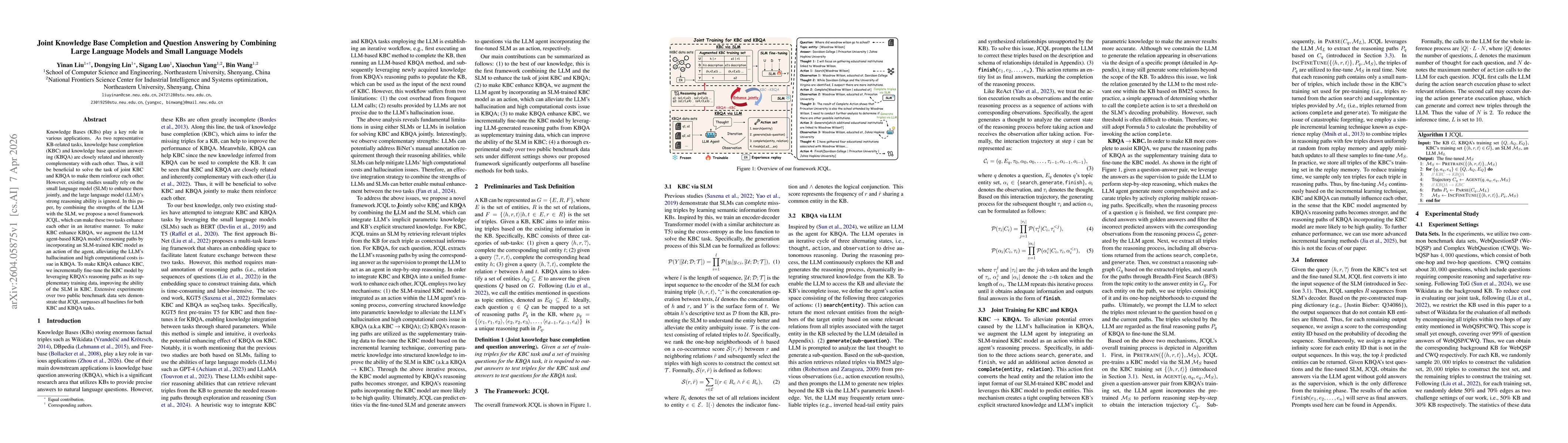 Thumbnail for Joint Knowledge Base Completion and Question Answering by Combining Large Language Models and Small Language Models