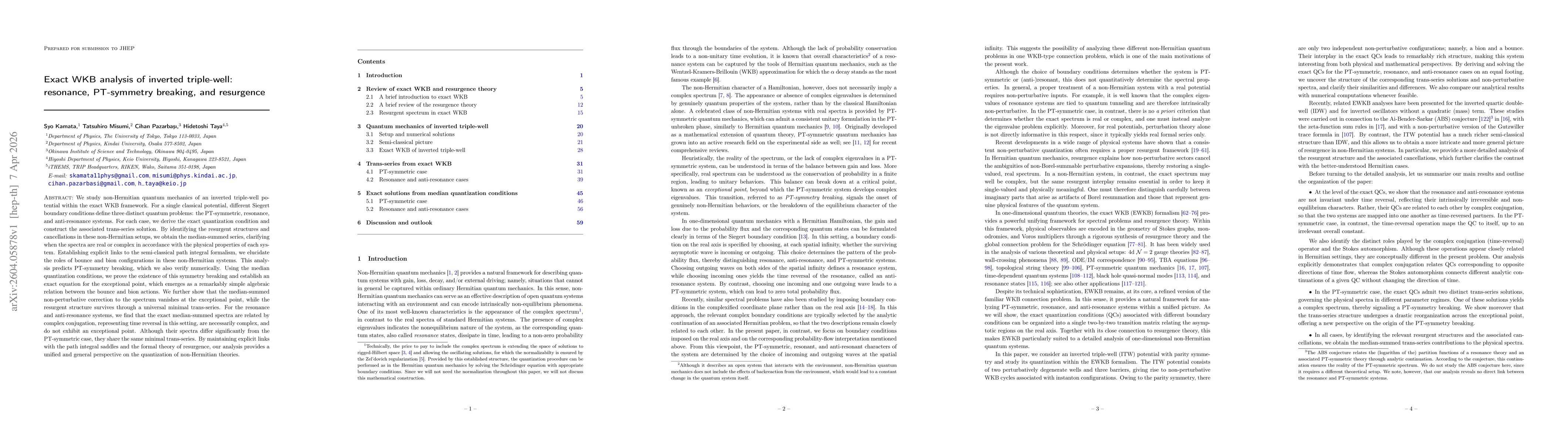 Thumbnail for Exact WKB analysis of inverted triple-well: resonance, PT-symmetry breaking, and resurgence