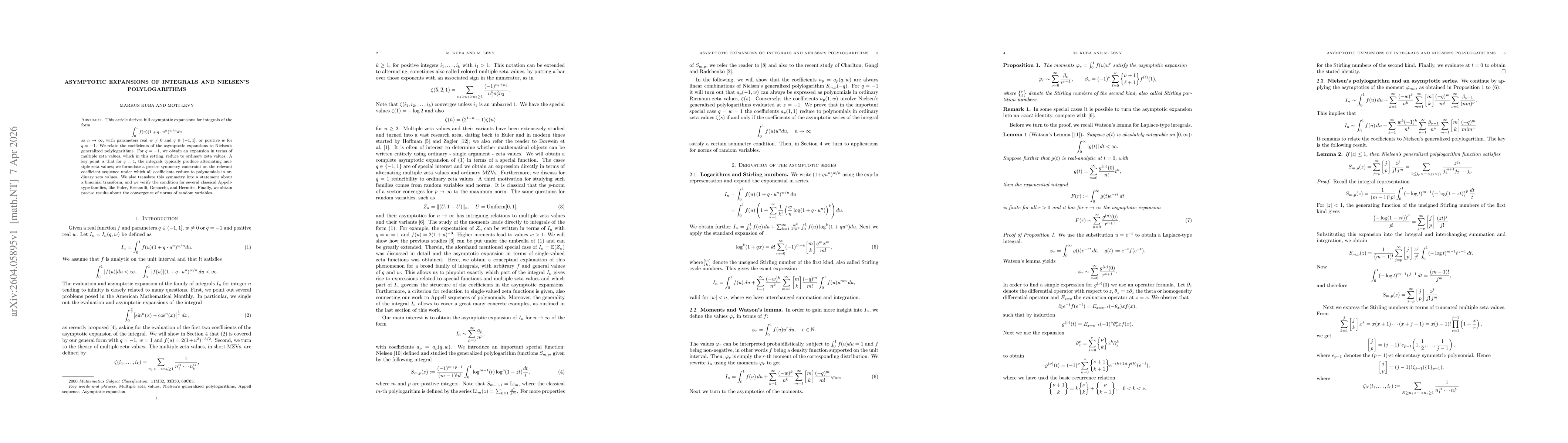 Thumbnail for Asymptotic expansions of integrals and Nielsen's polylogarithms