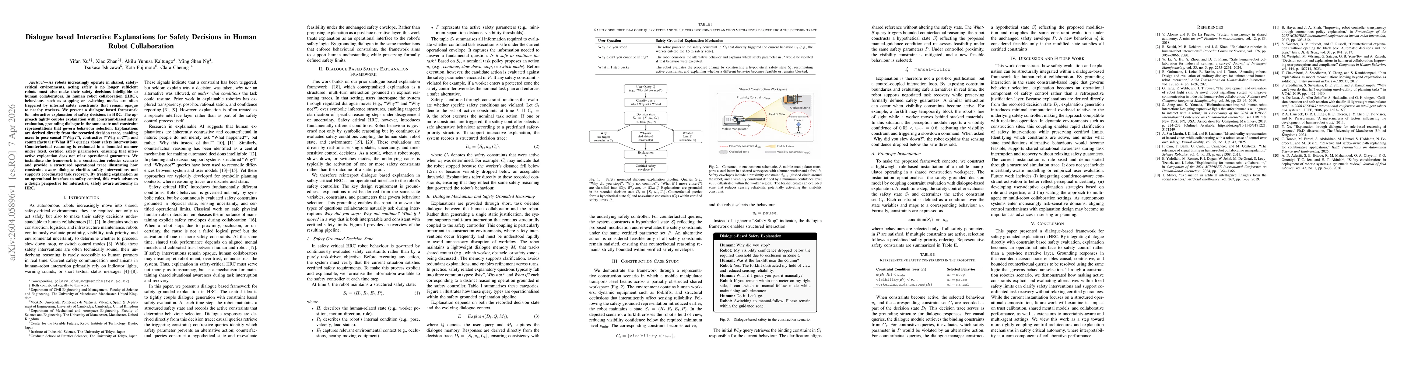 Thumbnail for Dialogue based Interactive Explanations for Safety Decisions in Human Robot Collaboration