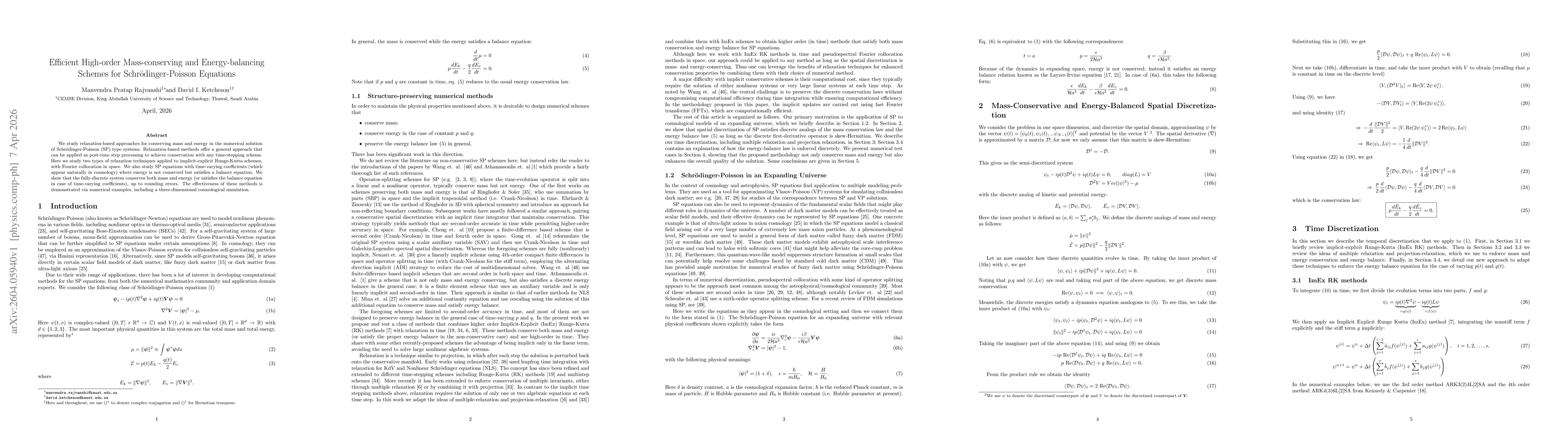 Thumbnail for Efficient High-order Mass-conserving and Energy-balancing Schemes for Schrödinger-Poisson Equations