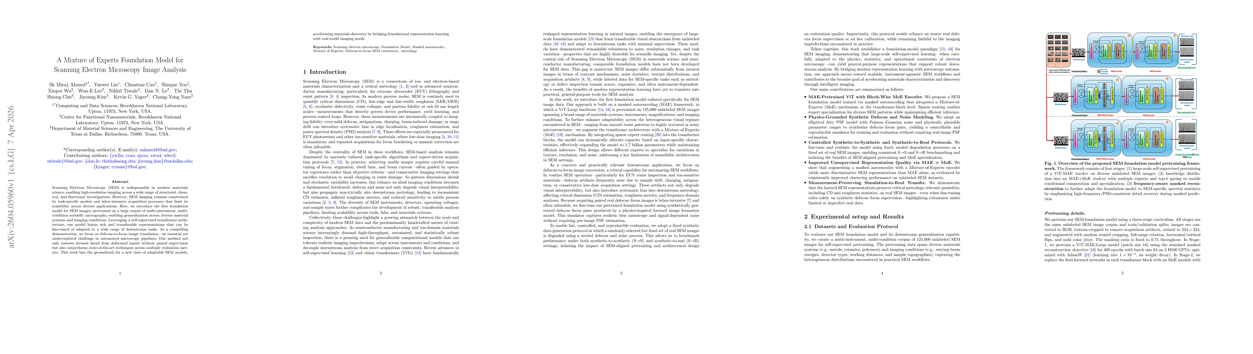 Thumbnail for A Mixture of Experts Foundation Model for Scanning Electron Microscopy Image Analysis