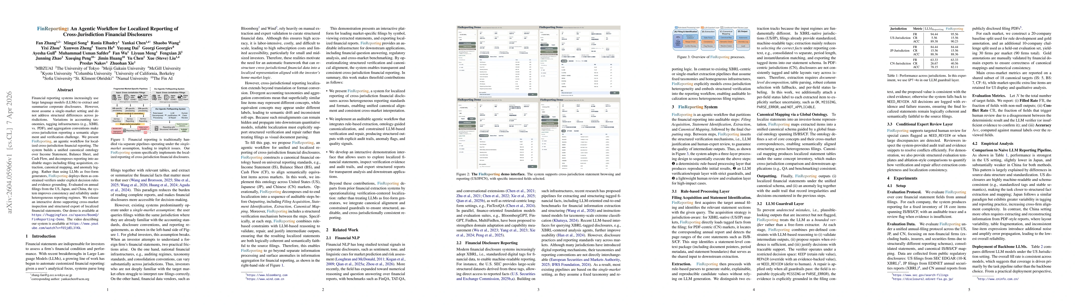 Thumbnail for FinReporting: An Agentic Workflow for Localized Reporting of Cross-Jurisdiction Financial Disclosures