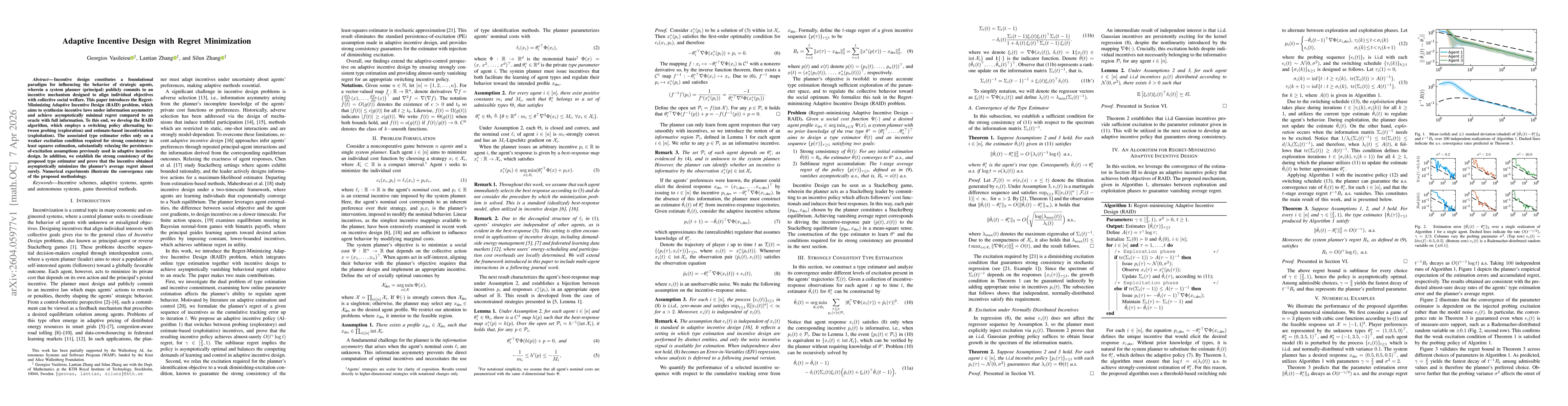 Thumbnail for Adaptive Incentive Design with Regret Minimization