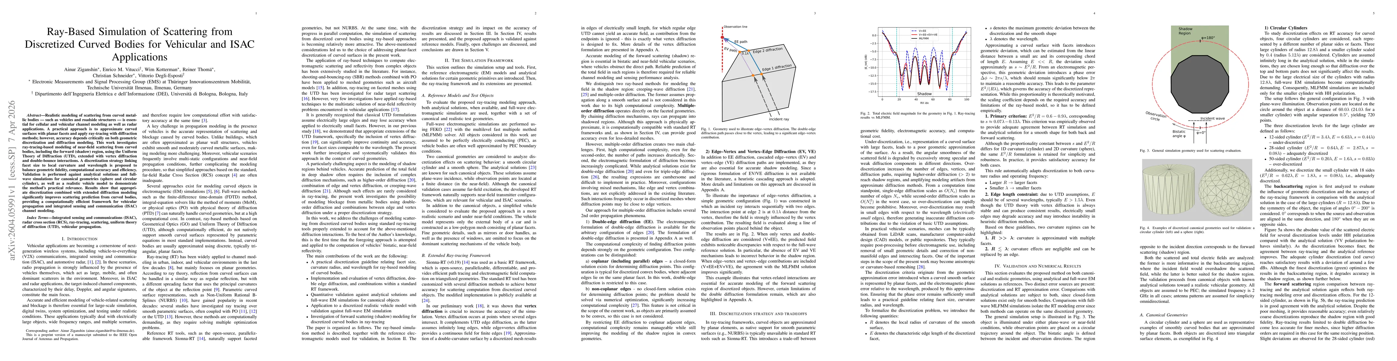 Thumbnail for Ray-Based Simulation of Scattering from Discretized Curved Bodies for Vehicular and ISAC Applications