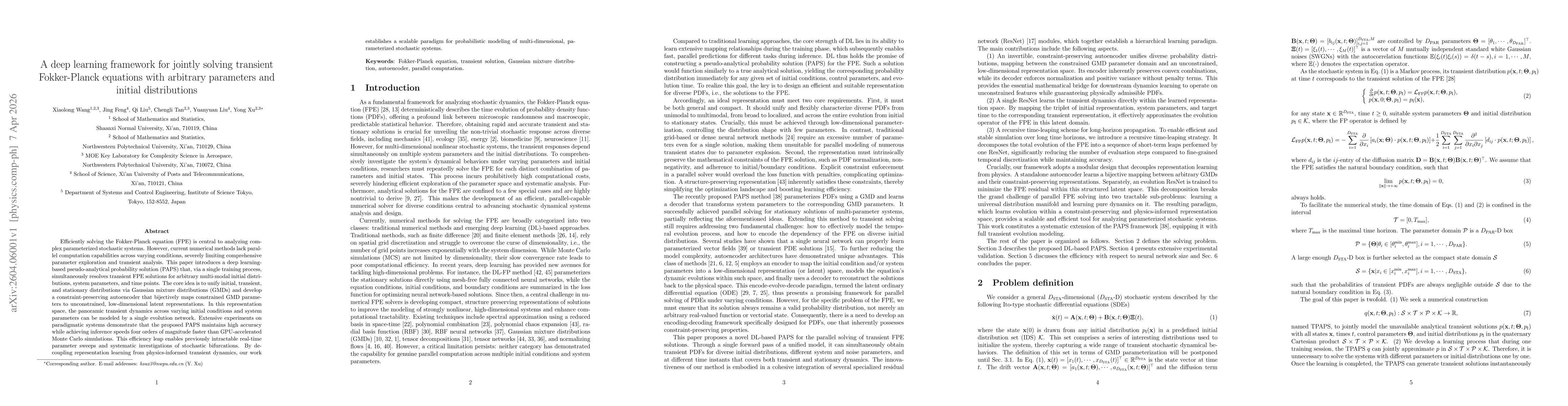 Thumbnail for A deep learning framework for jointly solving transient Fokker-Planck equations with arbitrary parameters and initial distributions