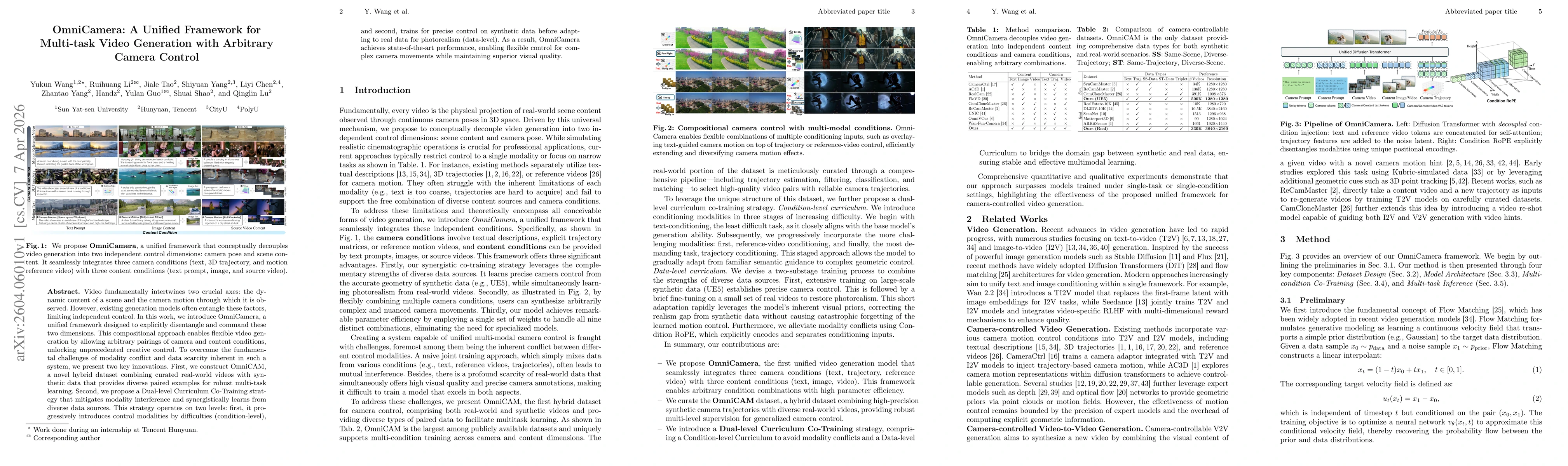 Thumbnail for OmniCamera: A Unified Framework for Multi-task Video Generation with Arbitrary Camera Control