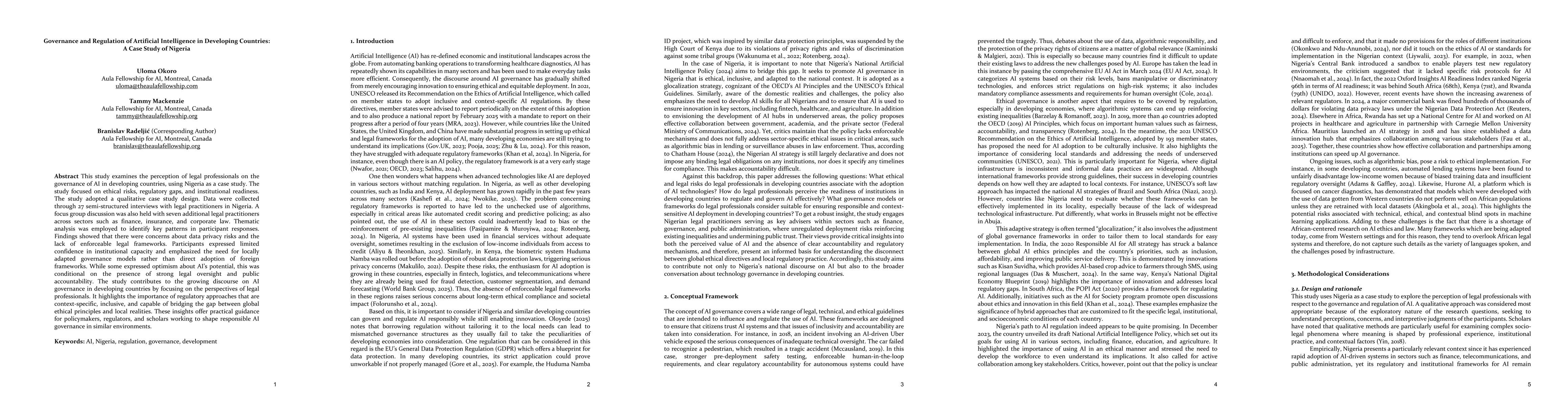Thumbnail for Governance and Regulation of Artificial Intelligence in Developing Countries: A Case Study of Nigeria