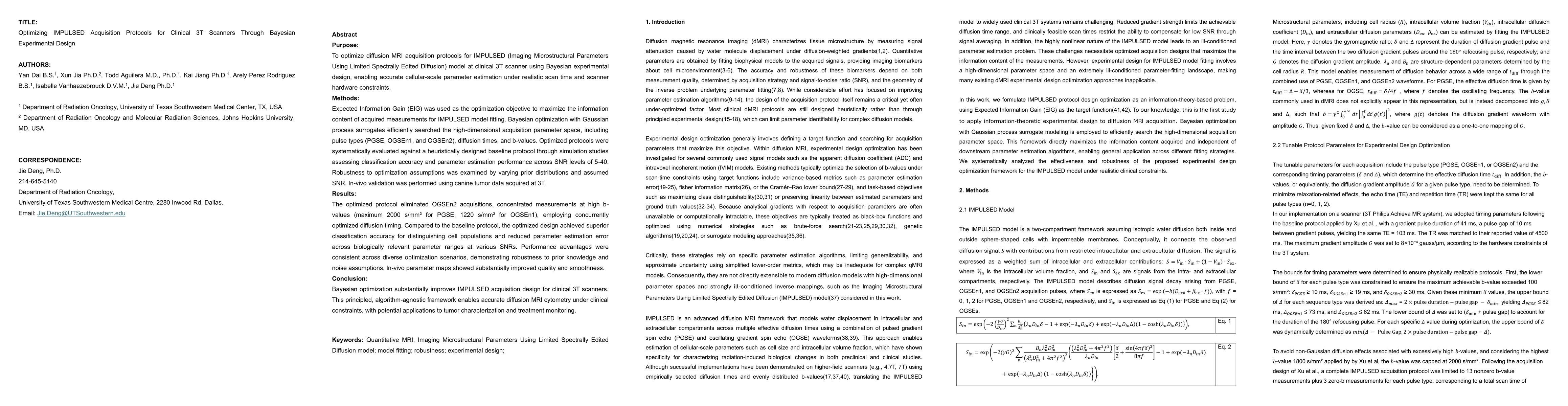Thumbnail for Optimizing IMPULSED Acquisition Protocols for Clinical 3T Scanners Through Bayesian Experimental Design