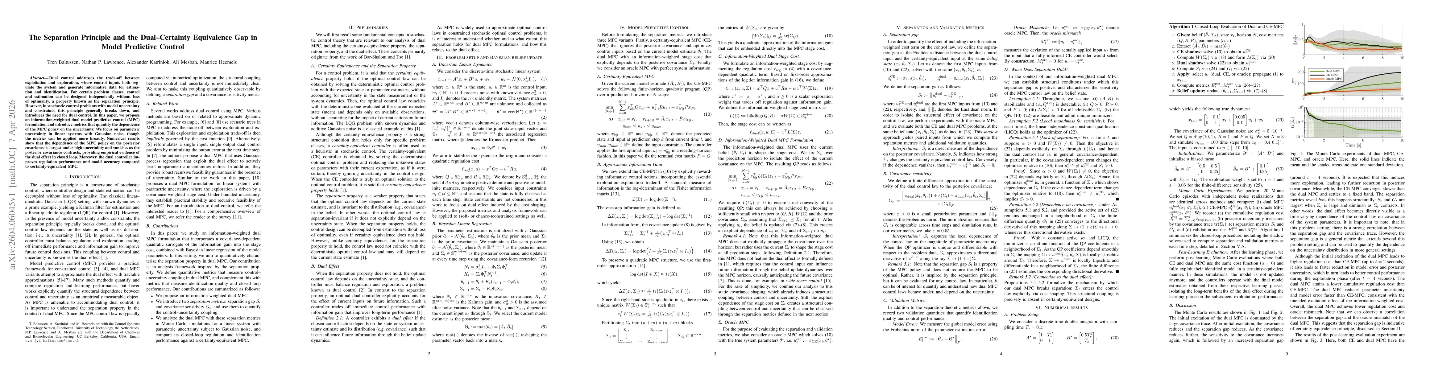 Thumbnail for The Separation Principle and the Dual-Certainty Equivalence Gap in Model Predictive Control