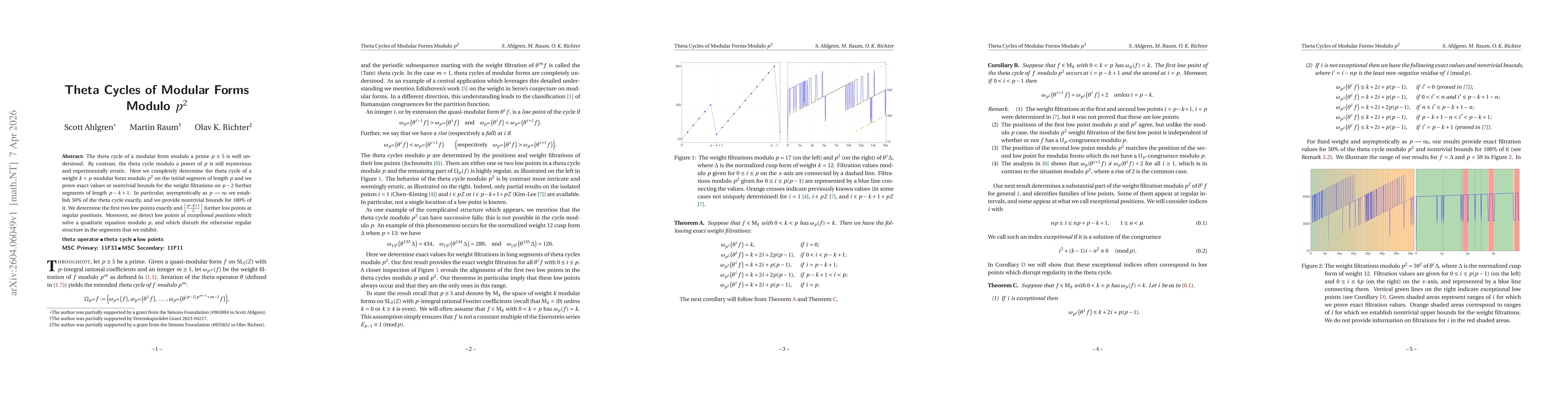 Thumbnail for Theta Cycles of Modular Forms Modulo $p^2$