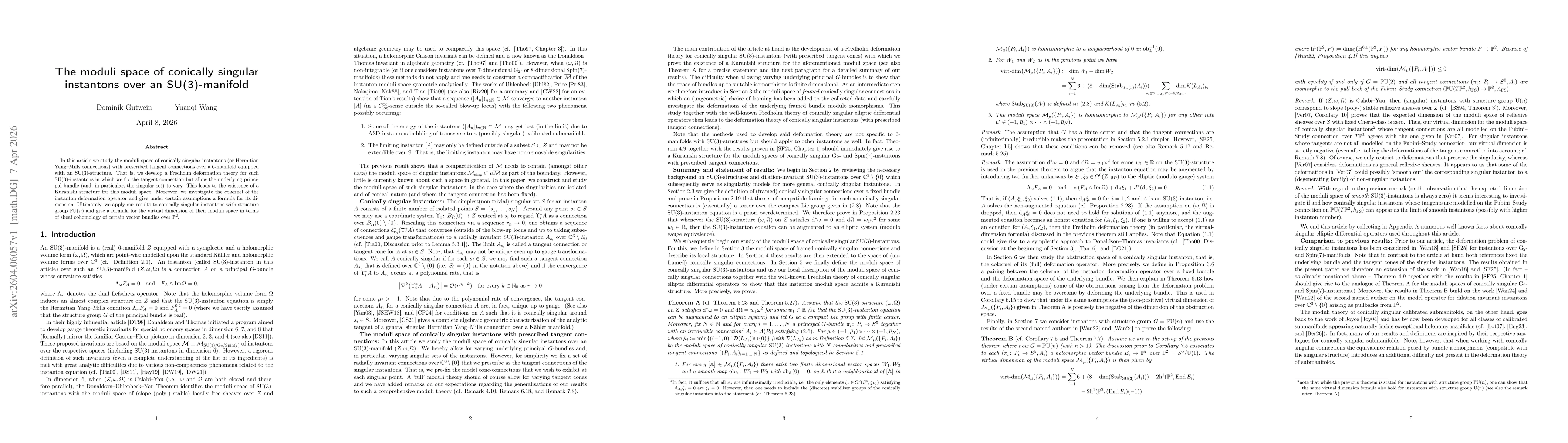 Thumbnail for The moduli space of conically singular instantons over an SU(3)-manifold