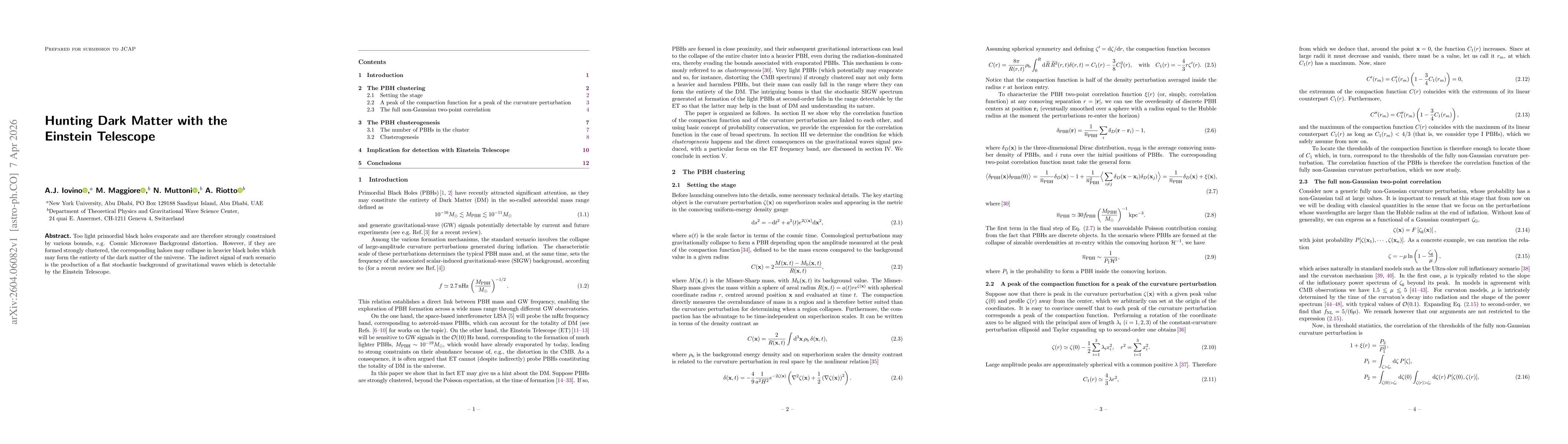 Thumbnail for Hunting Dark Matter with the Einstein Telescope