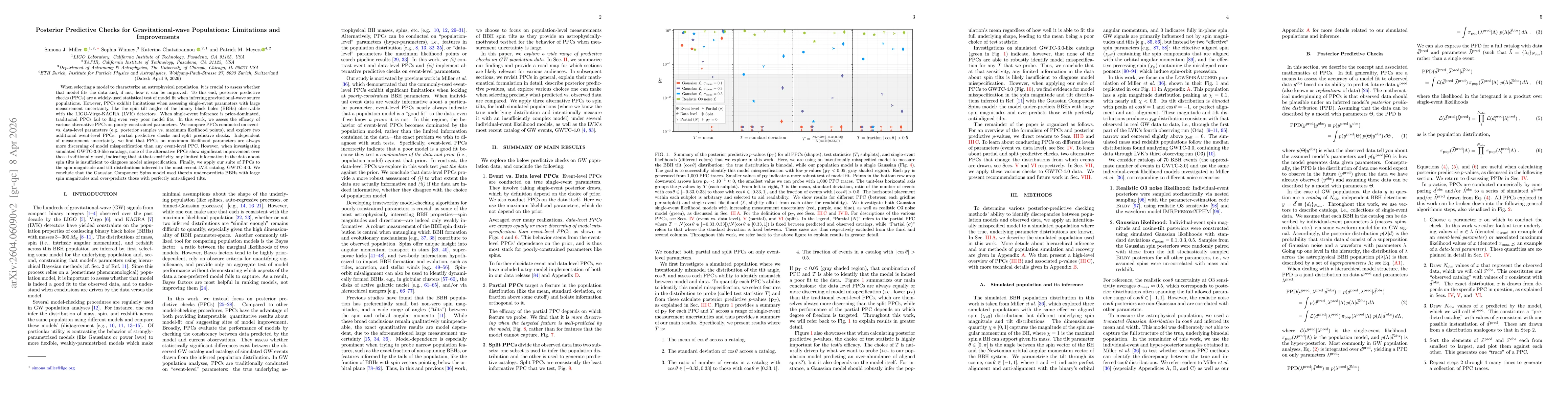 Thumbnail for Posterior Predictive Checks for Gravitational-wave Populations: Limitations and Improvements