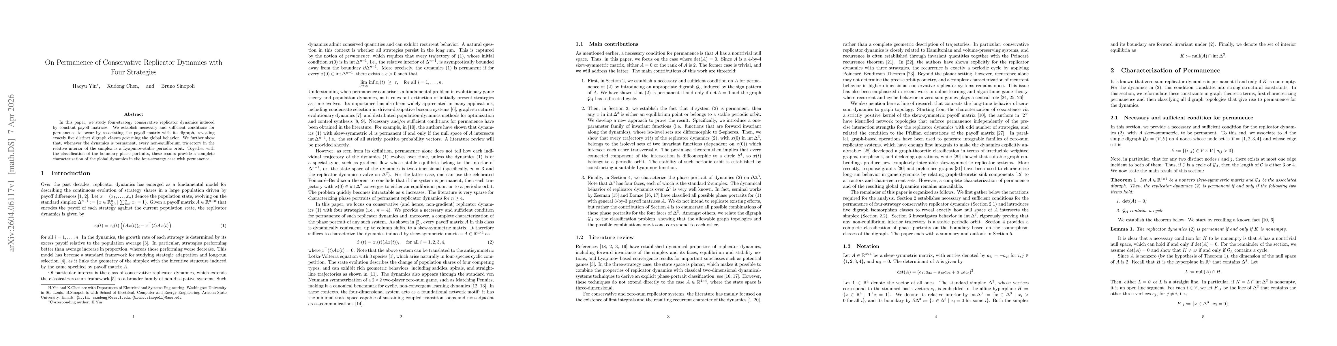 Thumbnail for On Permanence of Conservative Replicator Dynamics with Four Strategies