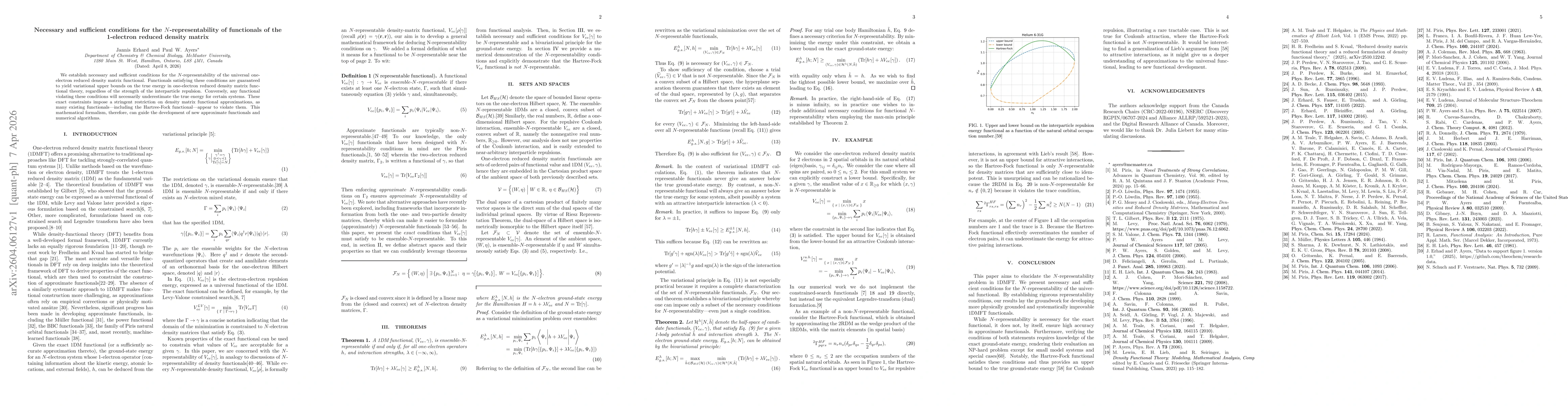 Thumbnail for Necessary and sufficient conditions for the N-representability of functionals of the one-electron reduced density matrix