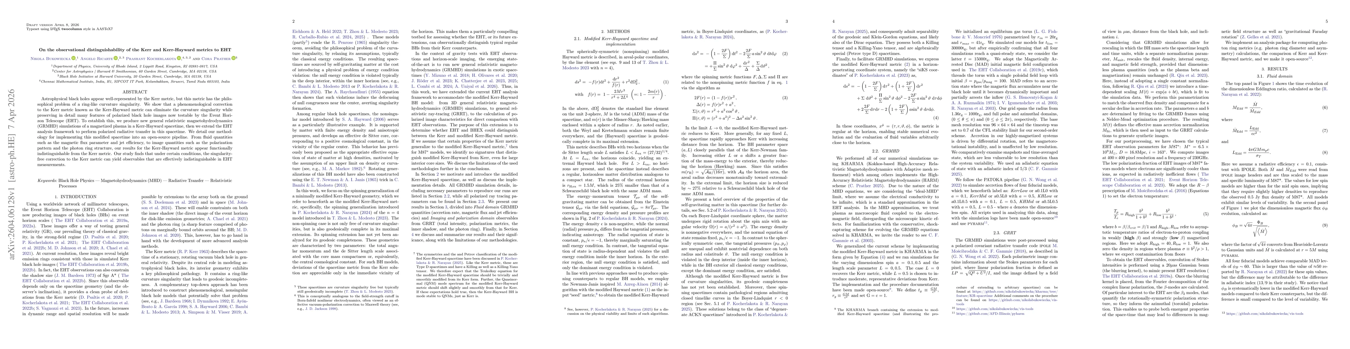 Thumbnail for On the observational distinguishability of the Kerr and Kerr-Hayward metrics to EHT