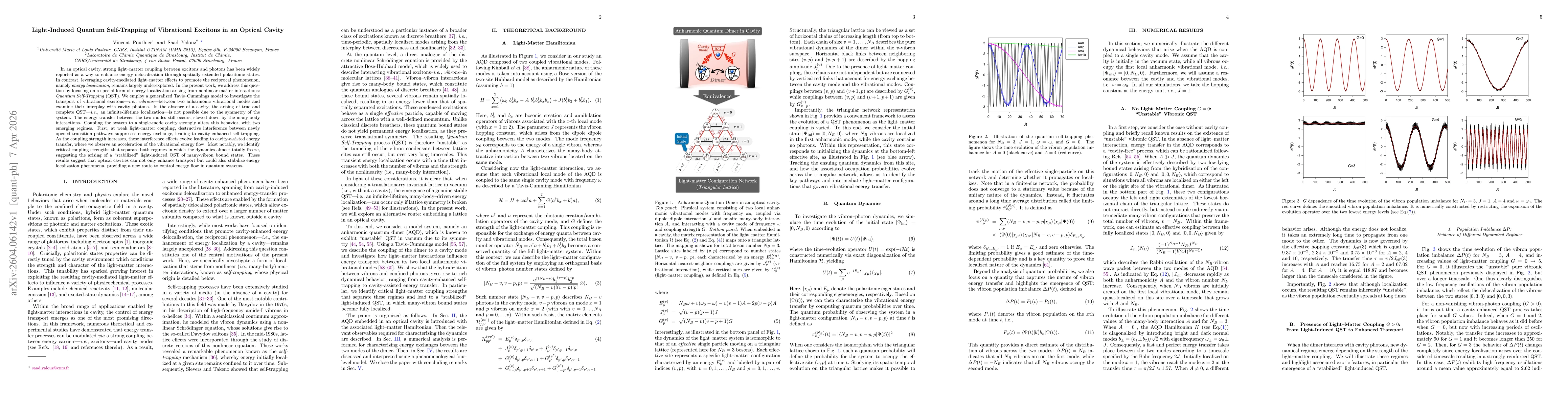 Thumbnail for Light-Induced Quantum Self-Trapping of Vibrational Excitons in an Optical Cavity