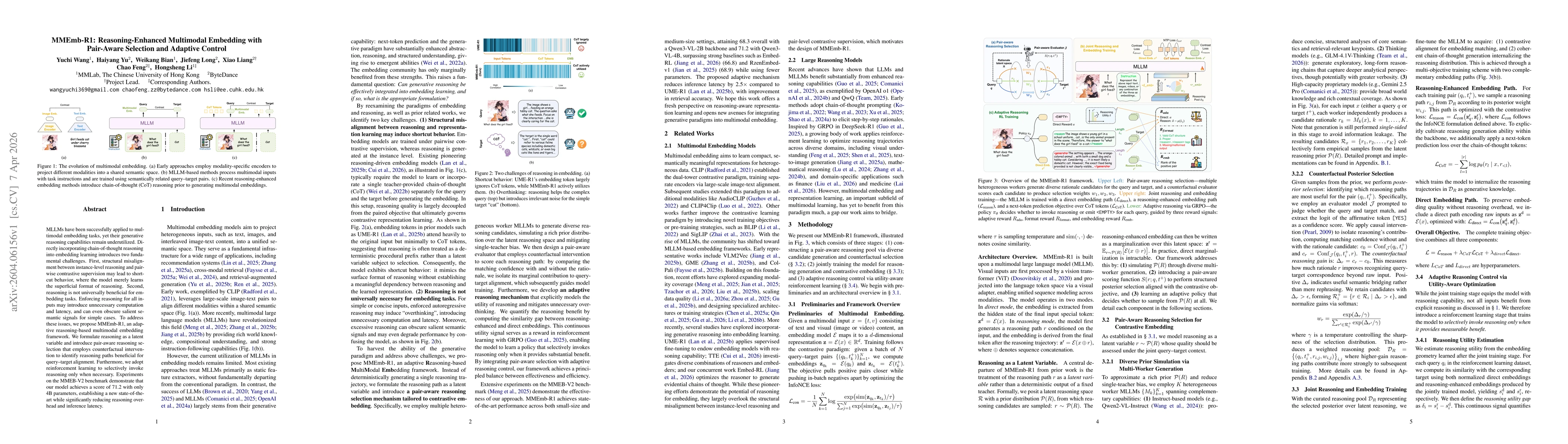 Thumbnail for MMEmb-R1: Reasoning-Enhanced Multimodal Embedding with Pair-Aware Selection and Adaptive Control