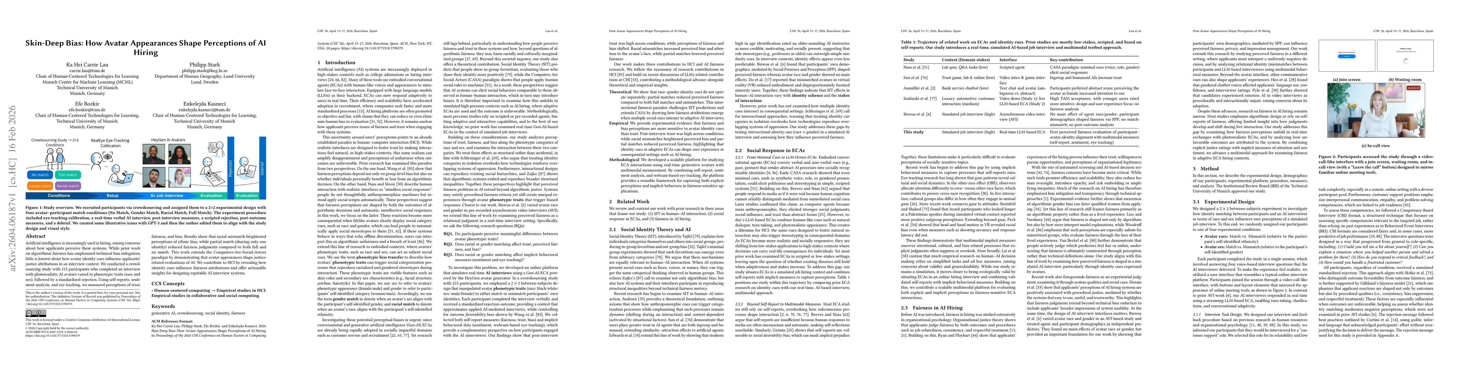 Thumbnail for Skin-Deep Bias: How Avatar Appearances Shape Perceptions of AI Hiring