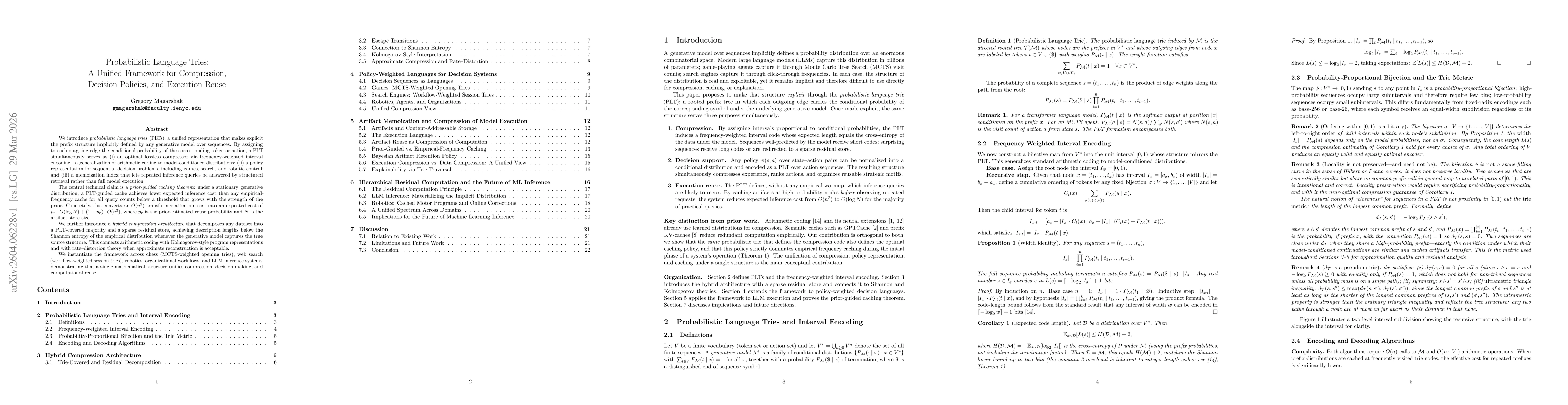 Thumbnail for Probabilistic Language Tries: A Unified Framework for Compression, Decision Policies, and Execution Reuse