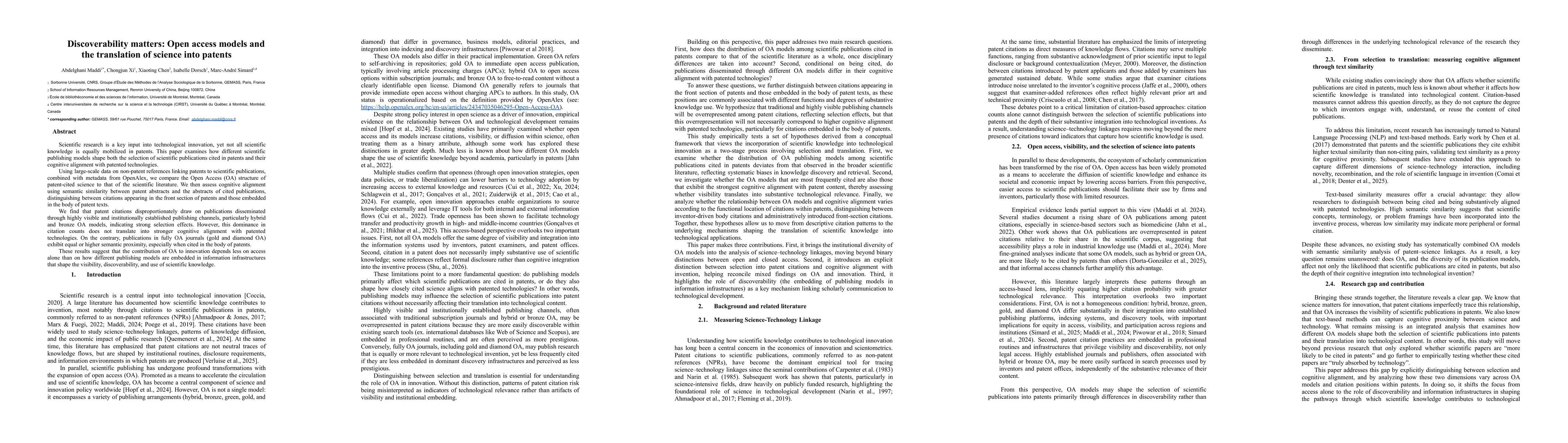 Thumbnail for Discoverability matters: Open access models and the translation of science into patents
