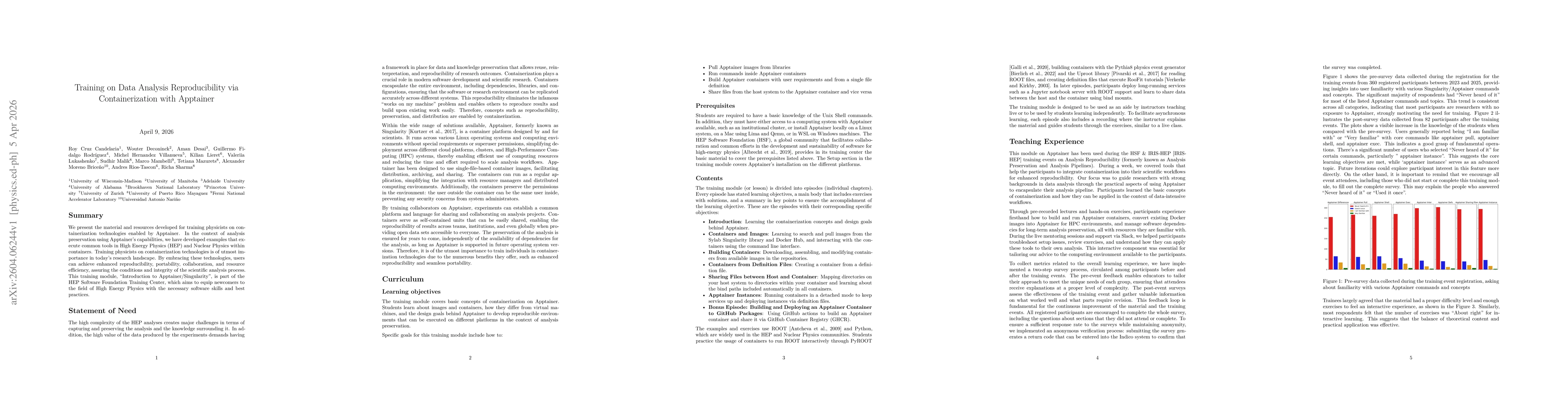 Thumbnail for Training on Data Analysis Reproducibility via Containerization with Apptainer