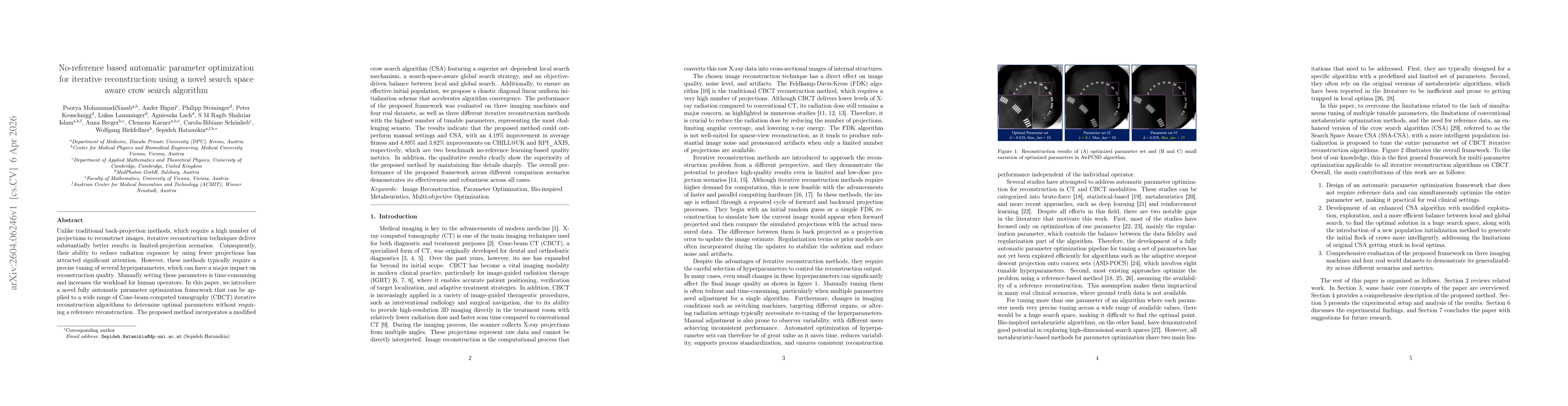 Thumbnail for No-reference based automatic parameter optimization for iterative reconstruction using a novel search space aware crow search algorithm