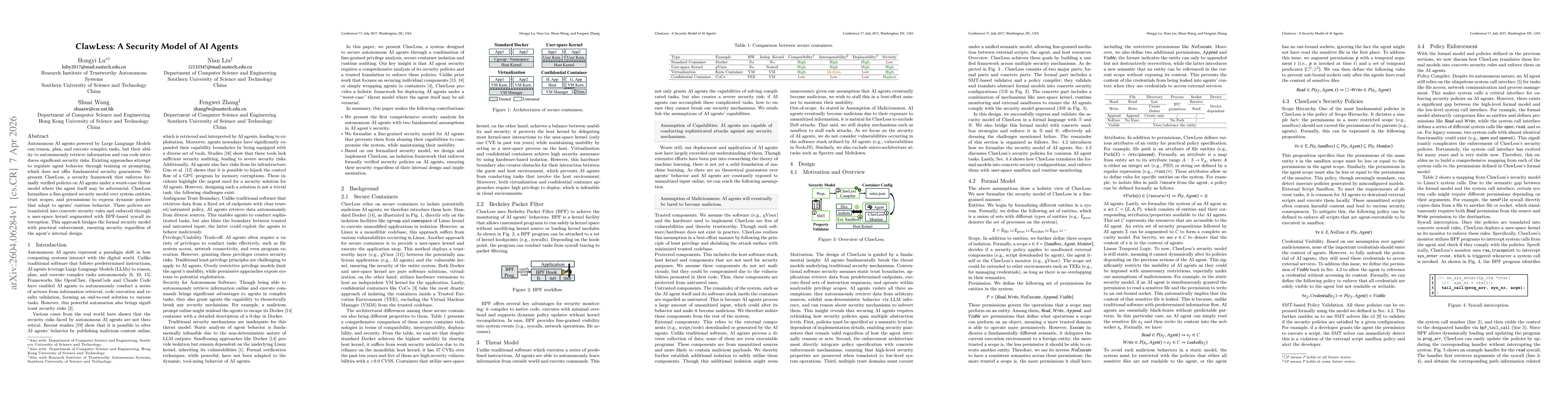 Thumbnail for ClawLess: A Security Model of AI Agents