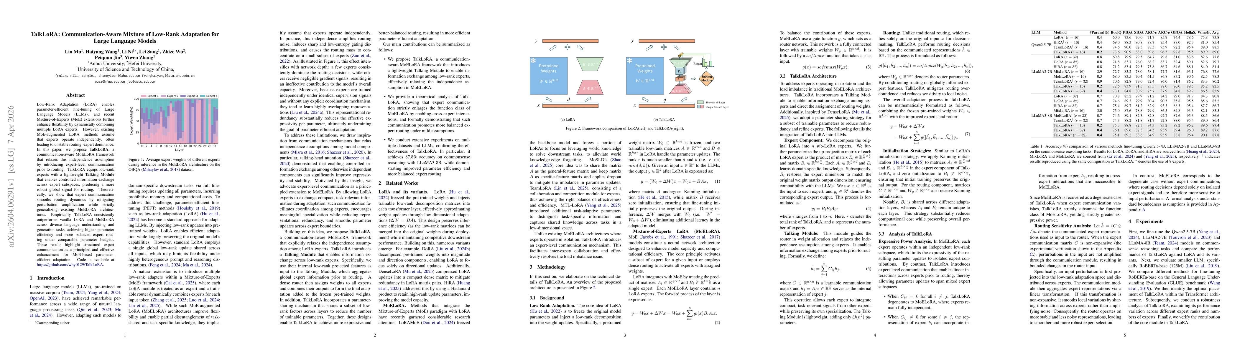 Thumbnail for TalkLoRA: Communication-Aware Mixture of Low-Rank Adaptation for Large Language Models