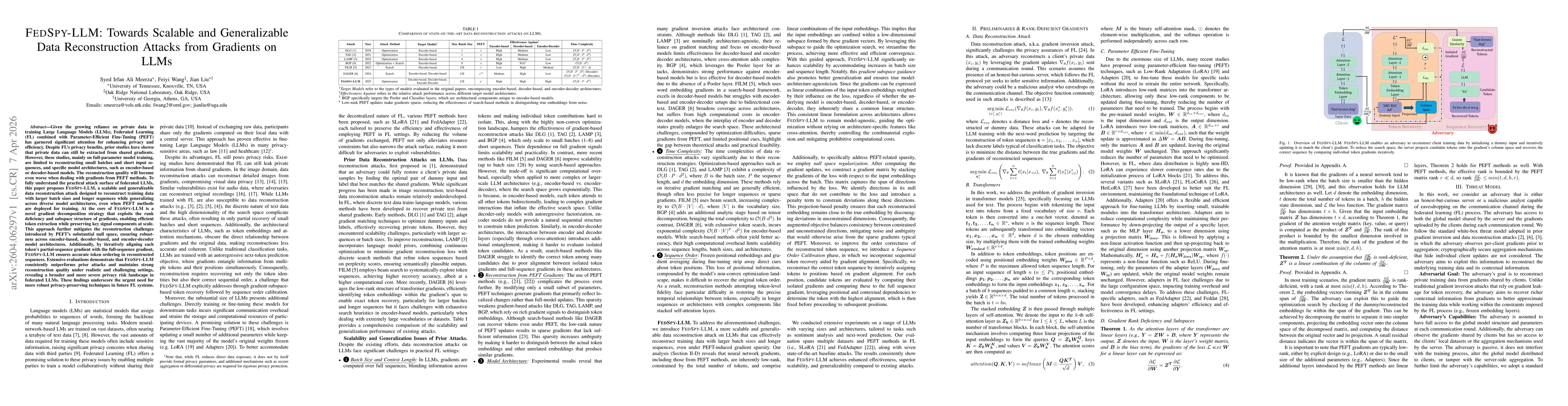 Thumbnail for FedSpy-LLM: Towards Scalable and Generalizable Data Reconstruction Attacks from Gradients on LLMs
