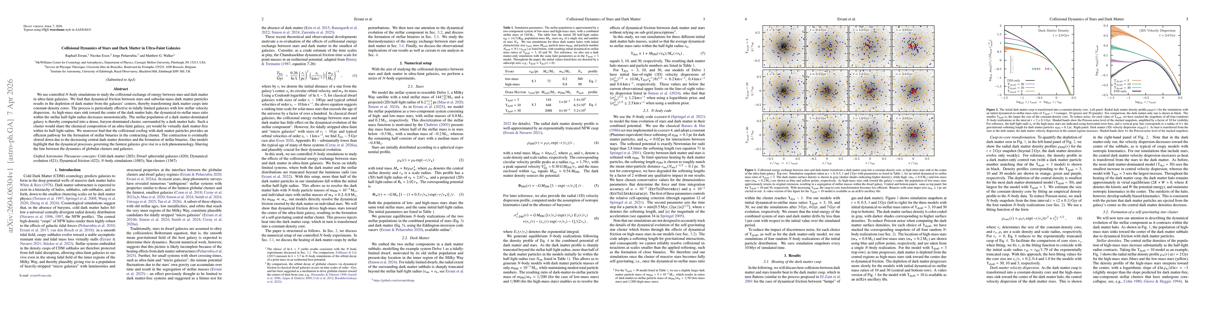 Thumbnail for Collisional Dynamics of Stars and Dark Matter in Ultra-Faint Galaxies