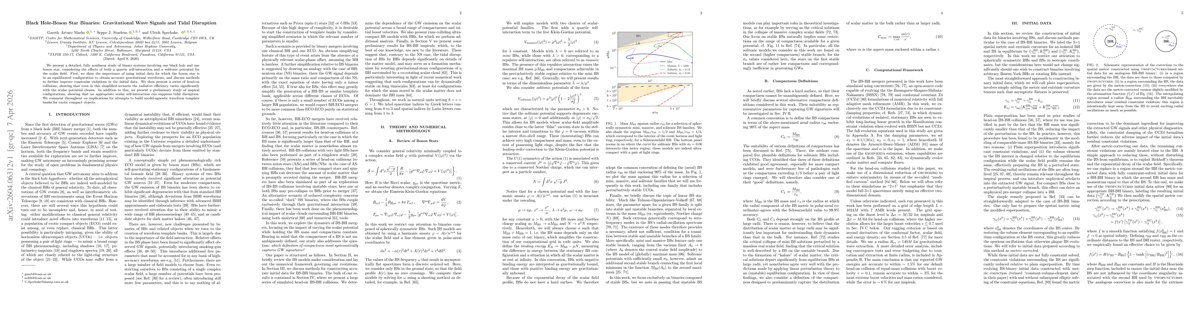 Thumbnail for Black Hole-Boson Star Binaries: Gravitational Wave Signals and Tidal Disruption