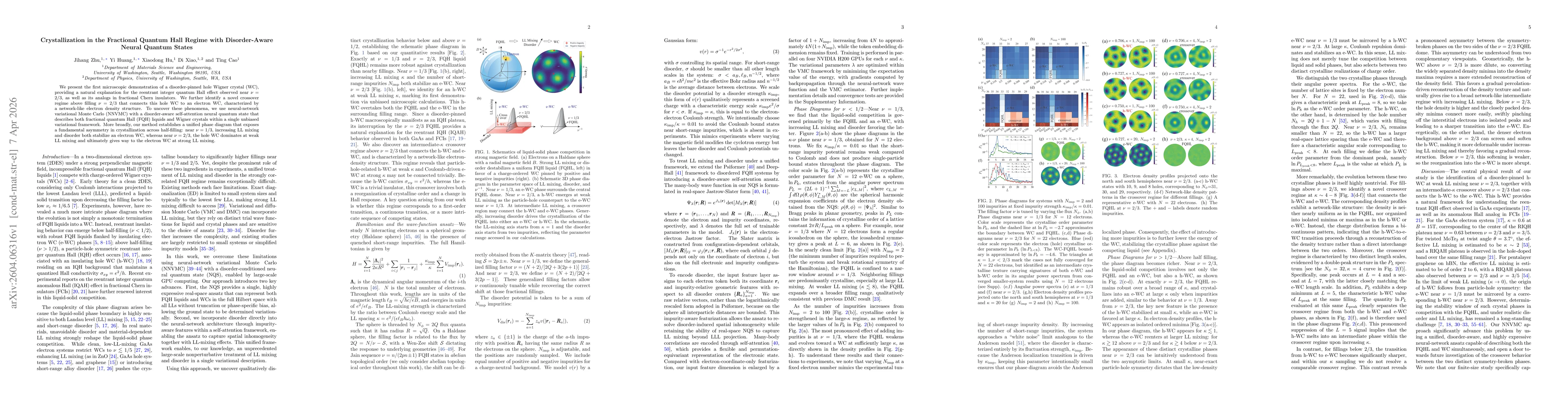 Thumbnail for Crystallization in the Fractional Quantum Hall Regime with Disorder-Aware Neural Quantum States