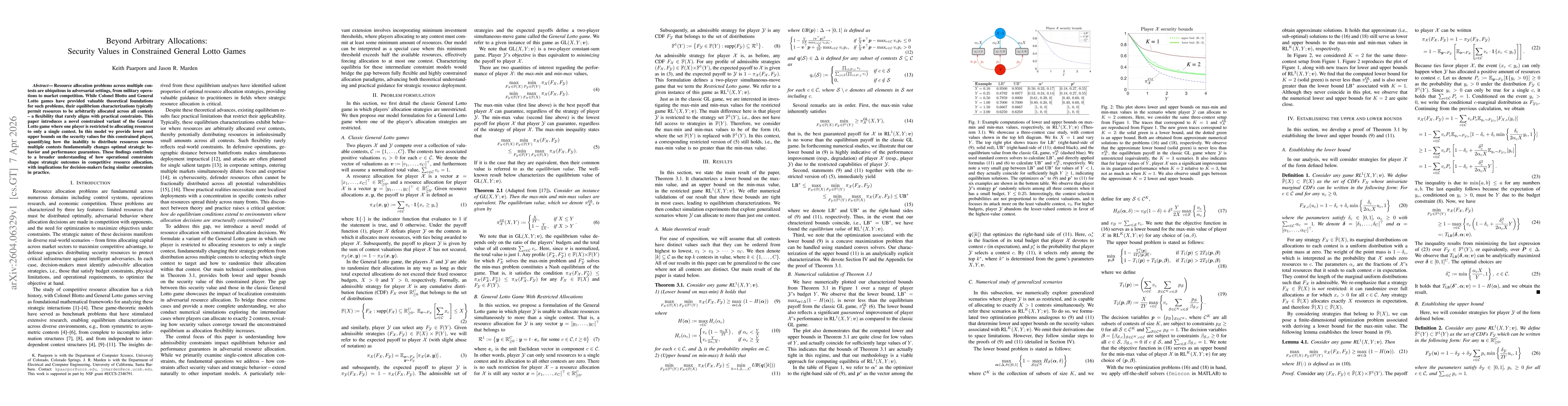 Thumbnail for Beyond Arbitrary Allocations: Security Values in Constrained General Lotto Games