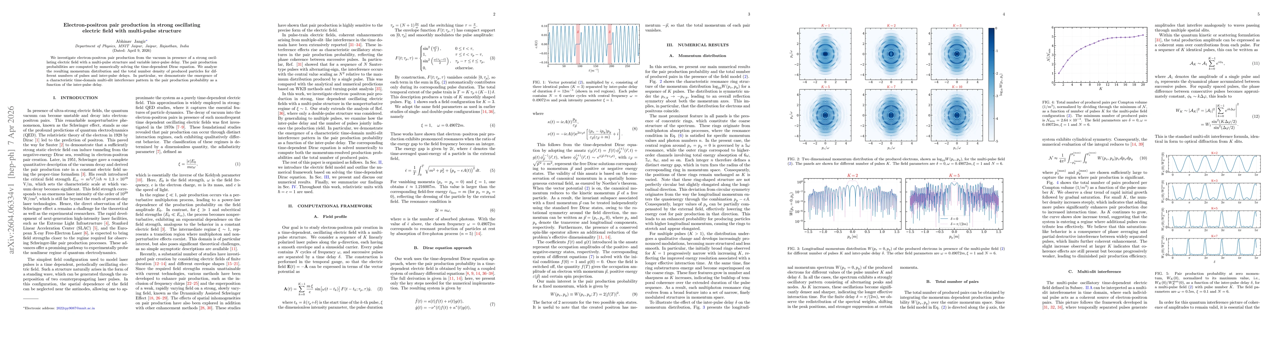Thumbnail for Electron-positron pair production in strong oscillating electric field with multi-pulse structure