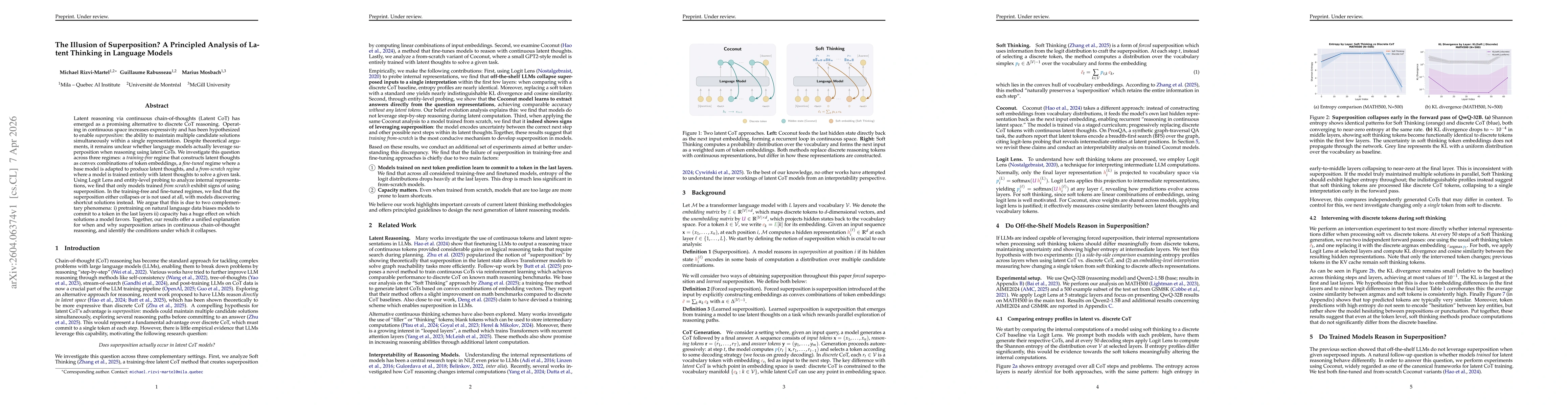 Thumbnail for The Illusion of Superposition? A Principled Analysis of Latent Thinking in Language Models