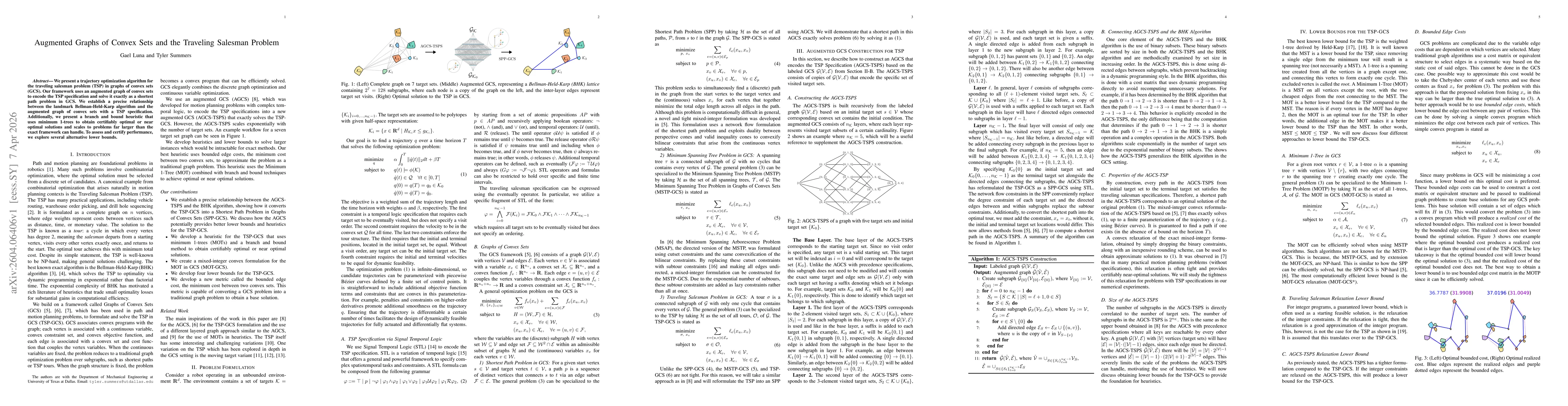 Thumbnail for Augmented Graphs of Convex Sets and the Traveling Salesman Problem