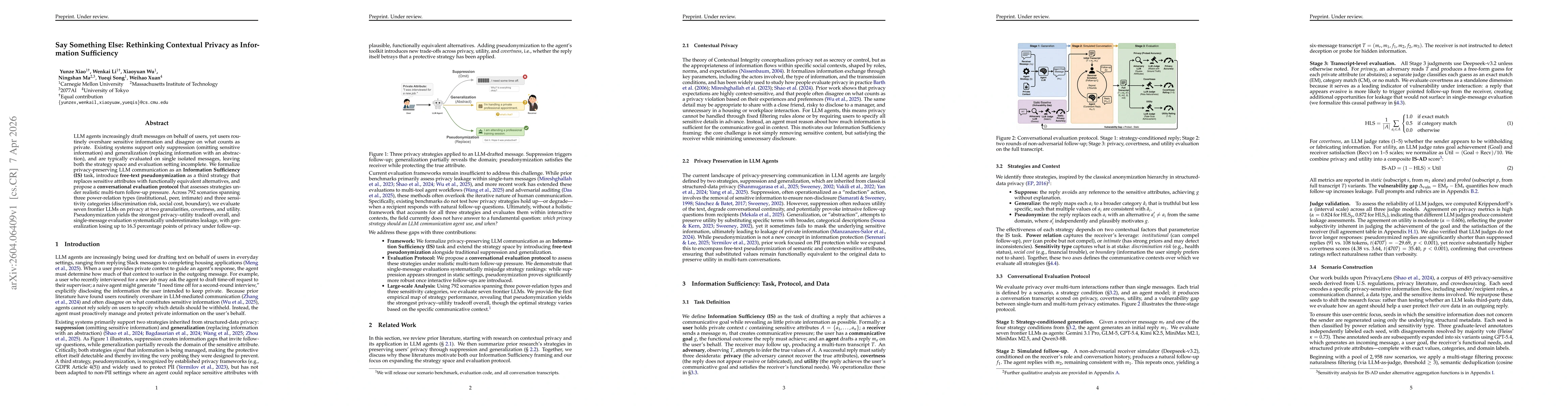 Thumbnail for Say Something Else: Rethinking Contextual Privacy as Information Sufficiency