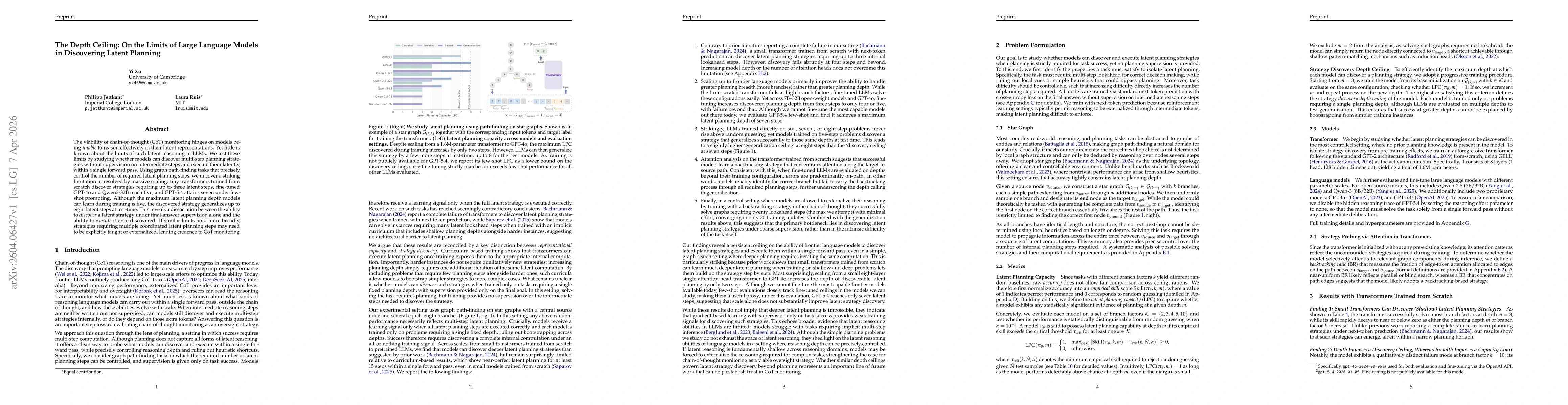 Thumbnail for The Depth Ceiling: On the Limits of Large Language Models in Discovering Latent Planning