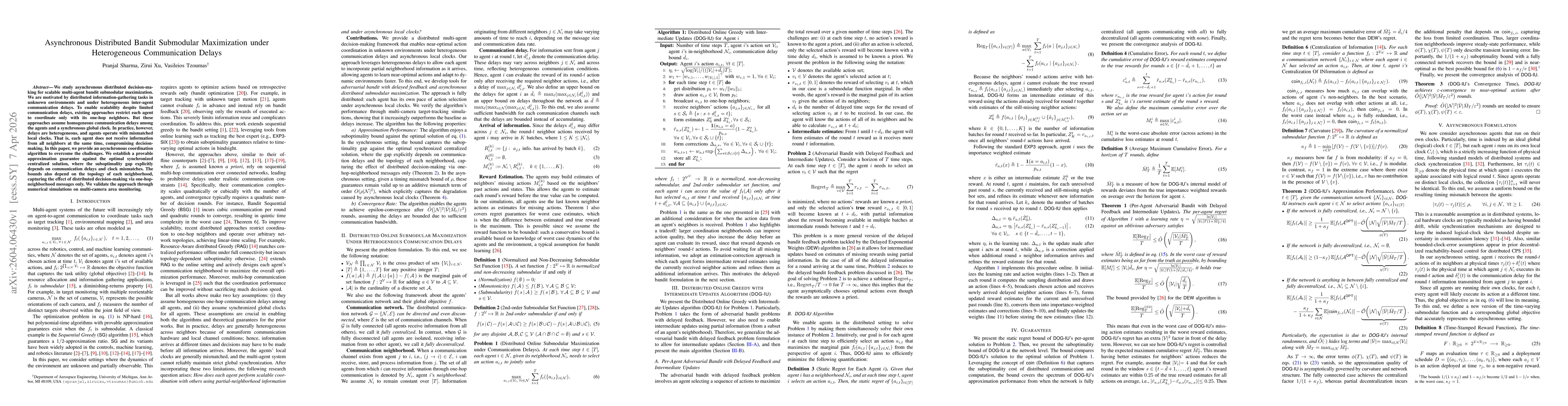 Thumbnail for Asynchronous Distributed Bandit Submodular Maximization under Heterogeneous Communication Delays