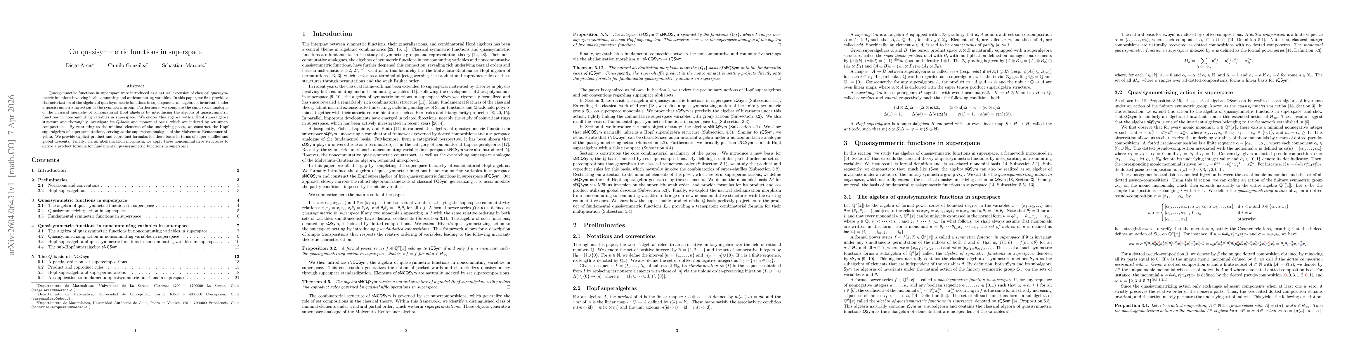 Thumbnail for On the quasisymmetric functions in superspace